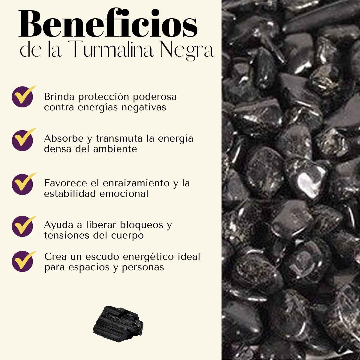 Pulsera Turmalina Negra 8mm
