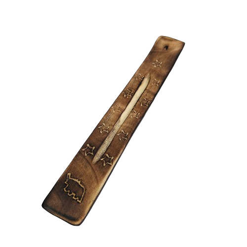 Tabla Porta Incienso Madera Elefante Estrella