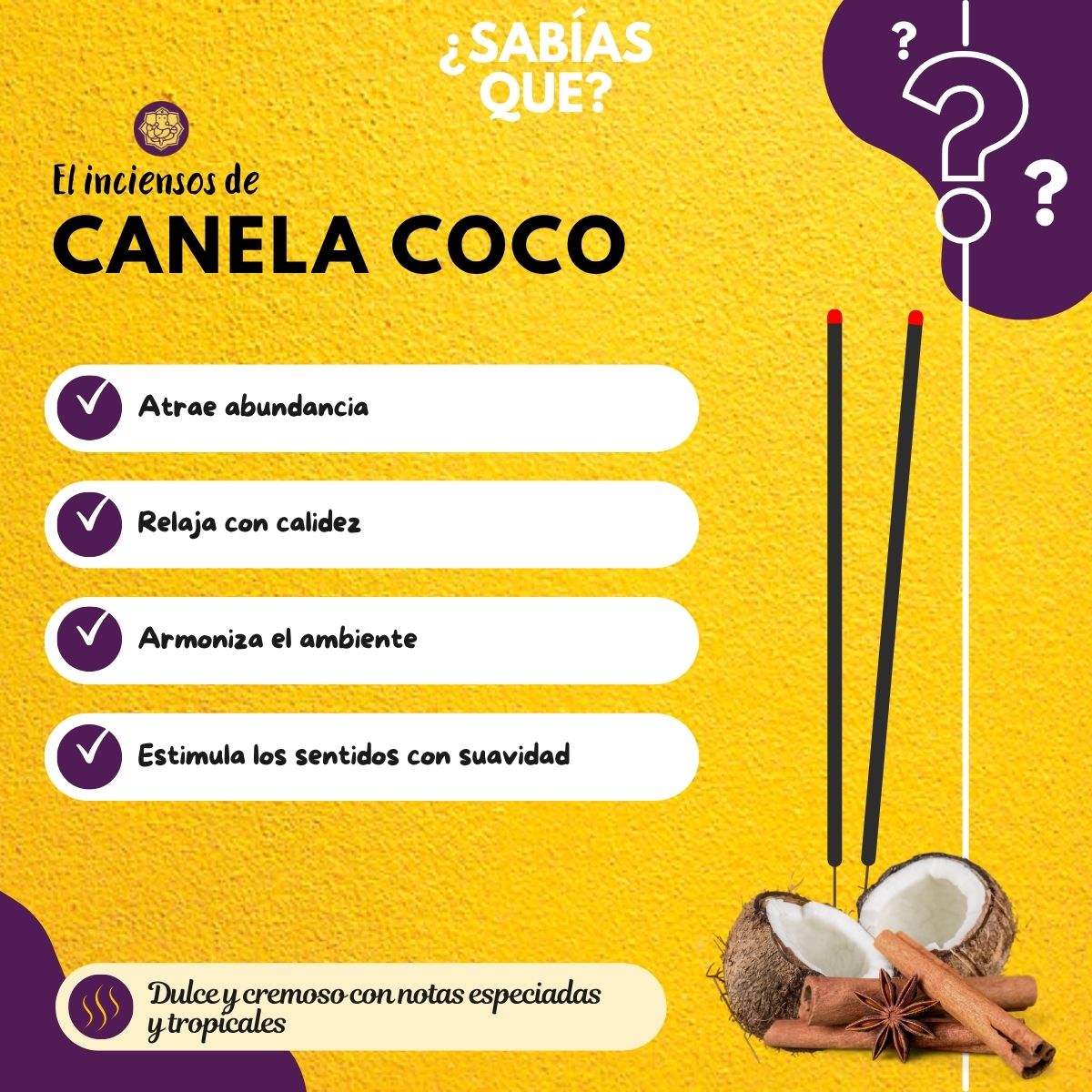Incienso Canela Coco