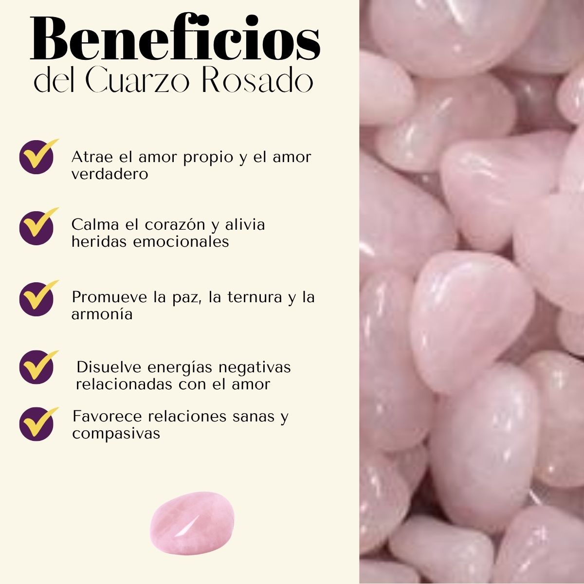 Pulsera Mano de Fatima Charm Cuarzo Rosa