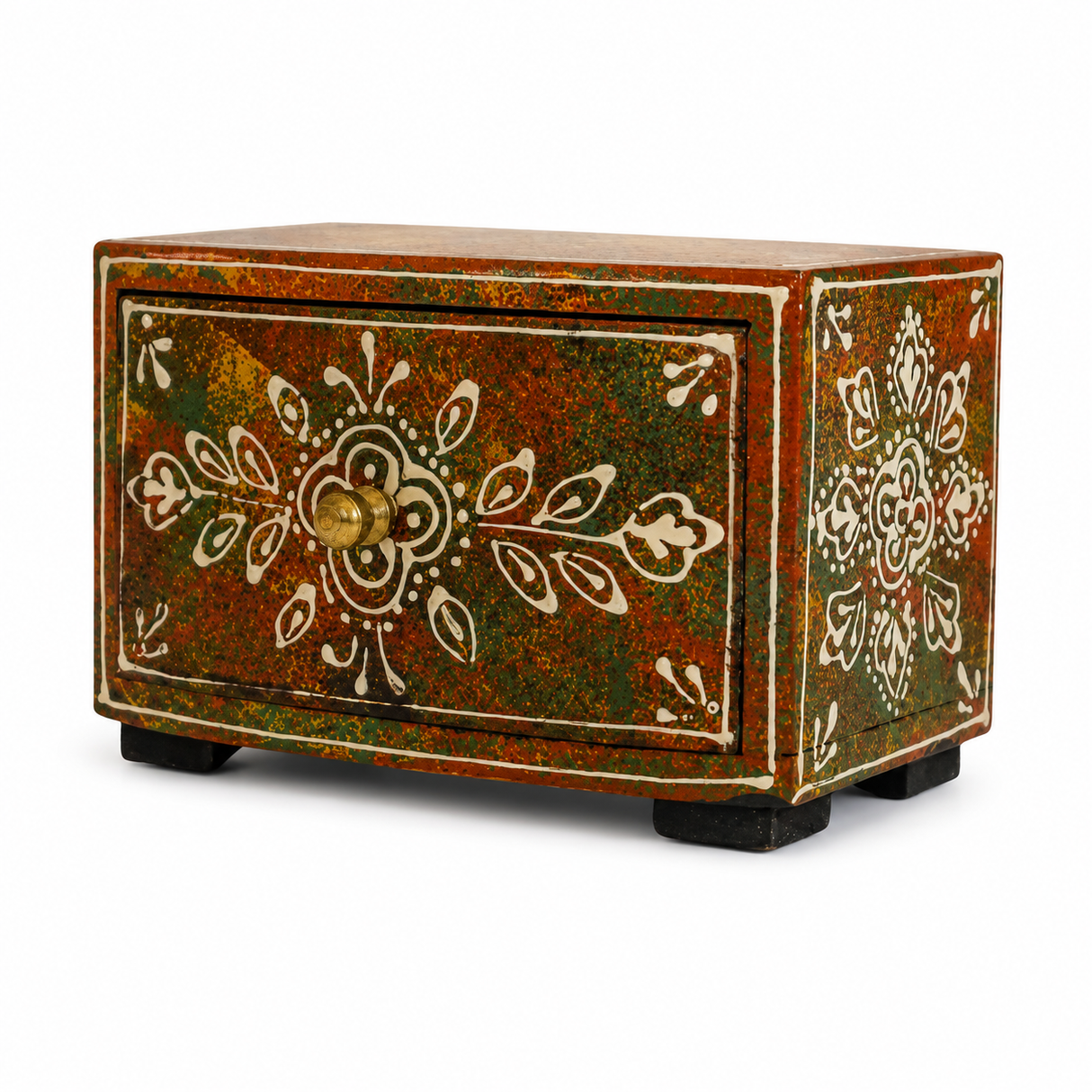 Cajonera India Esmeralda Carmesí