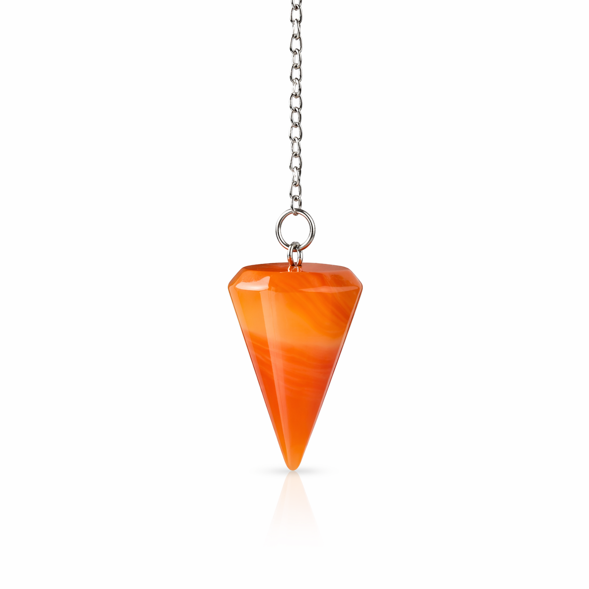 Péndulo Pirámide Agata Naranja Chico