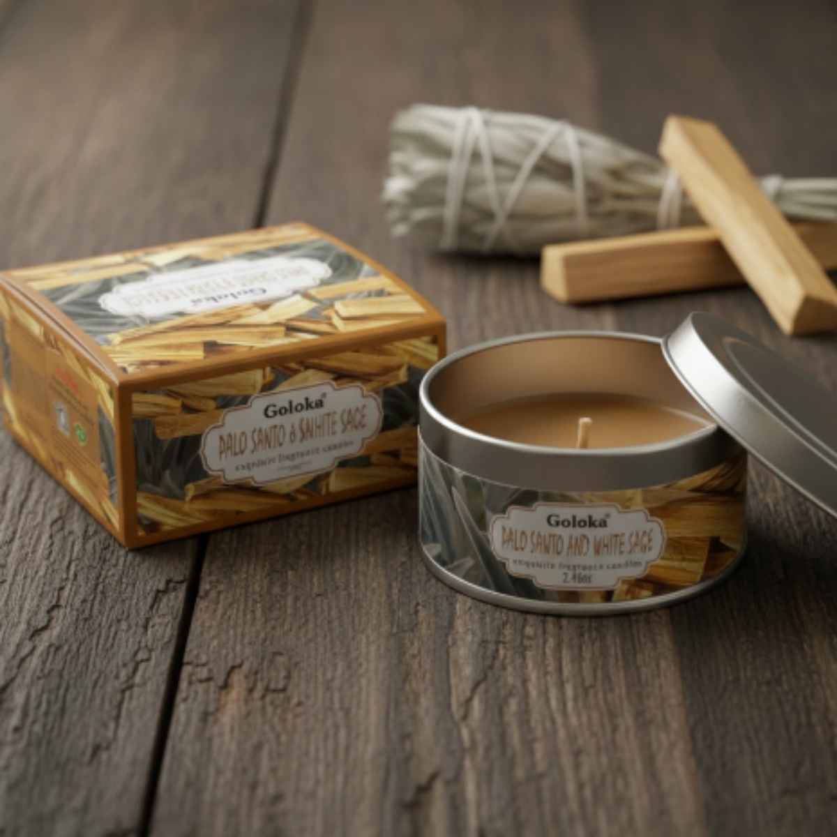 Vela Palo Santo y Salvia Blanca