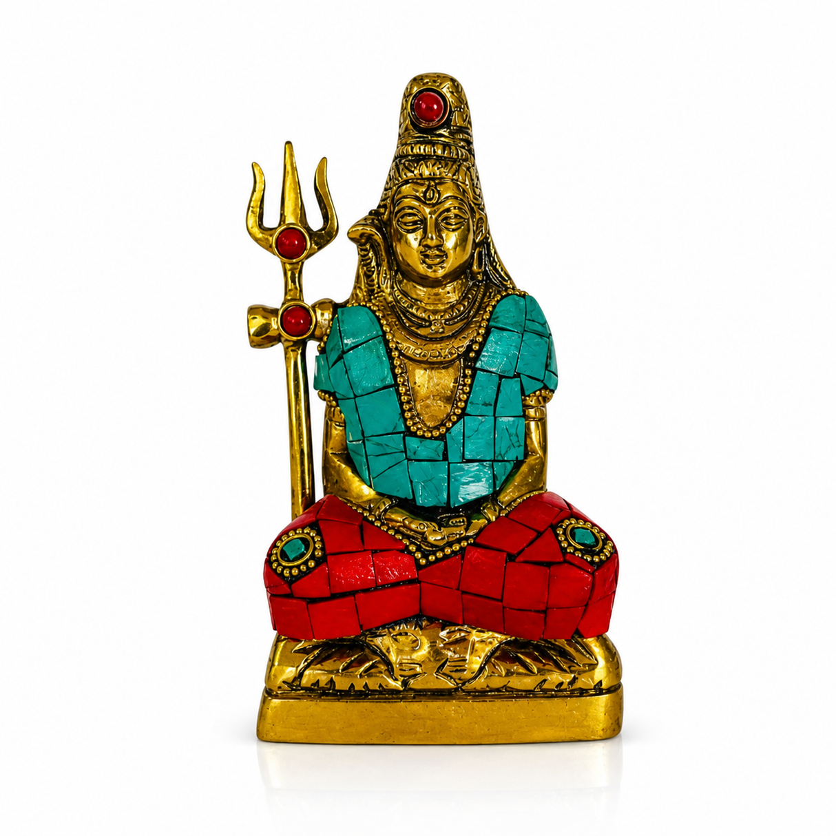Shiva Bronce con Piedras 13 cm