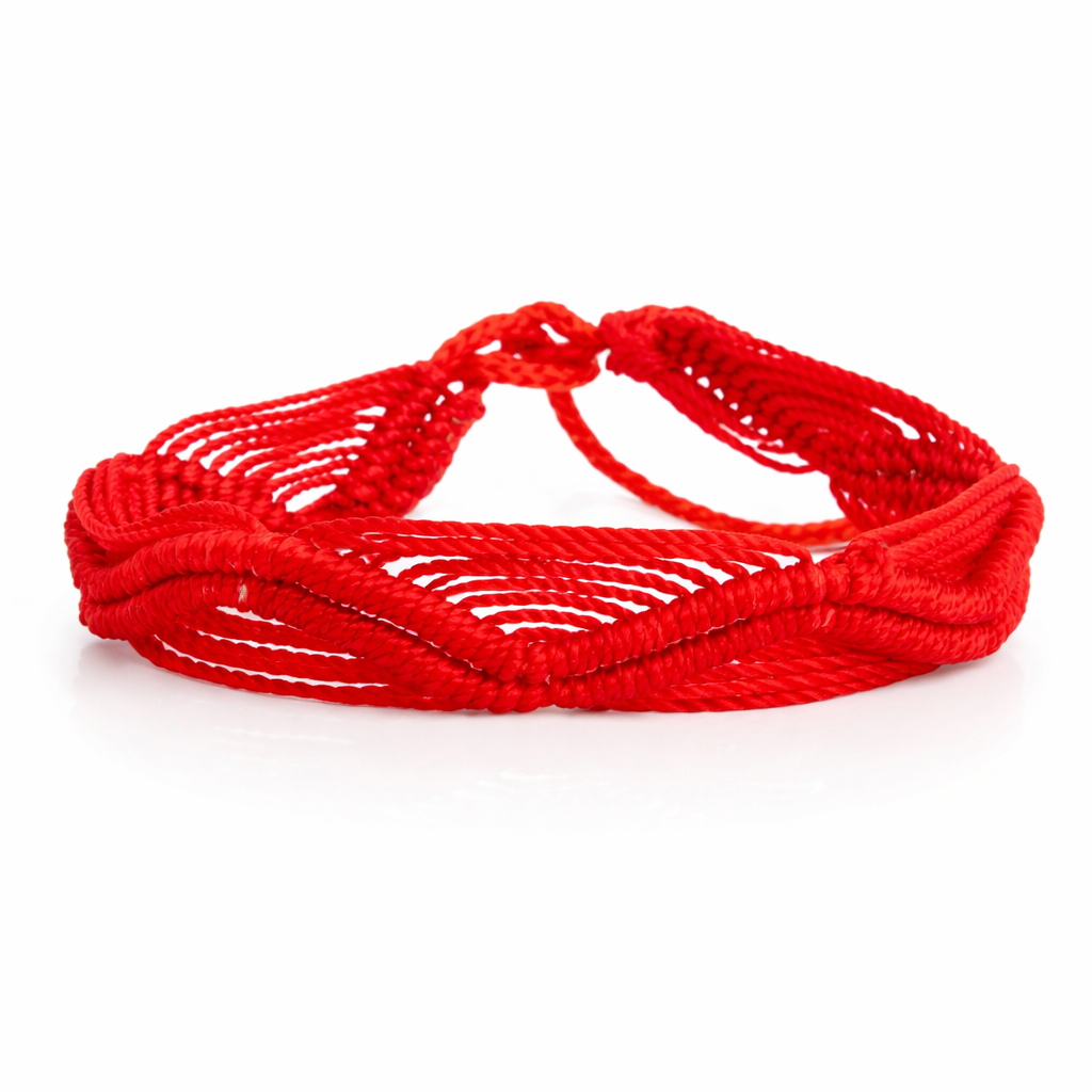 Pulsera Hilo Rojo Protección Zig Zag