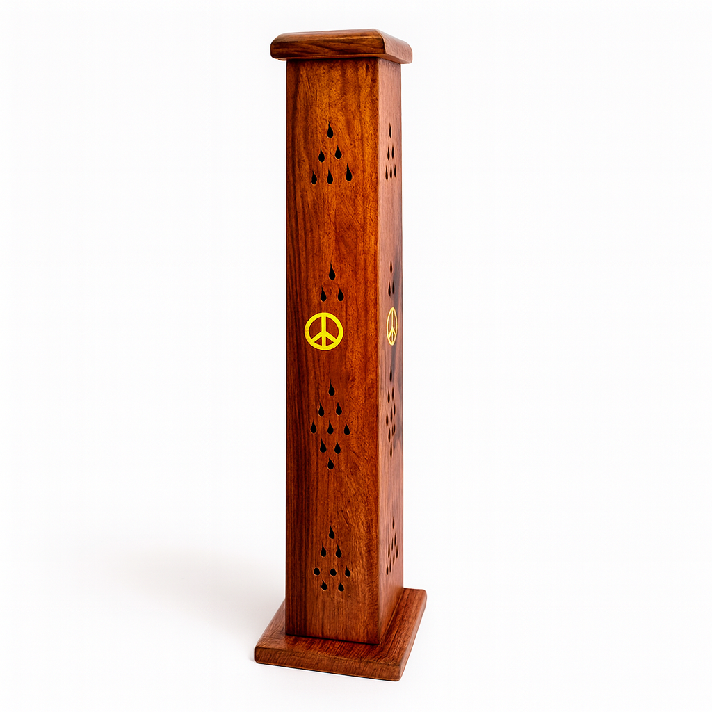 Porta Incienso Madera Torre - Paz