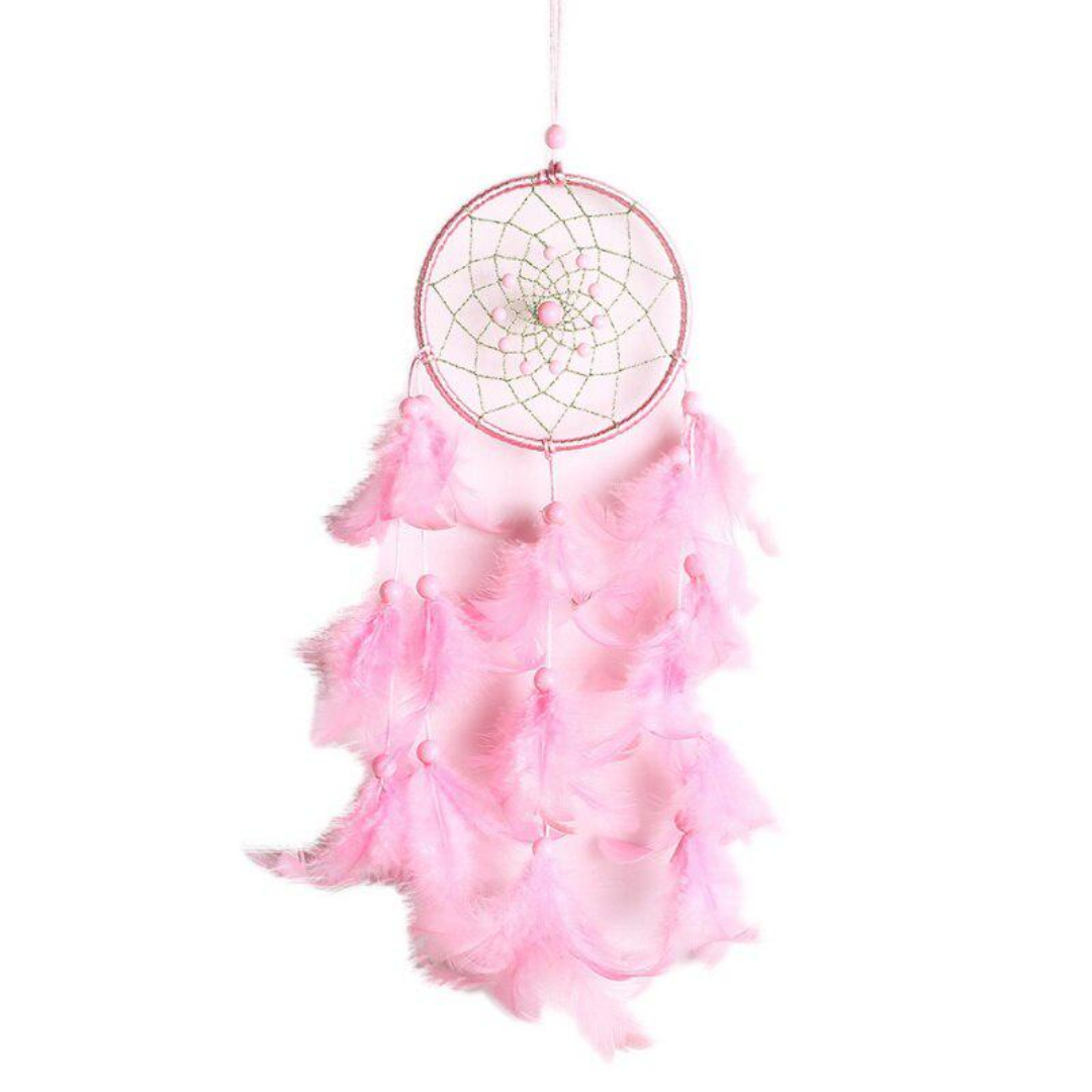 Atrapasueños Plumas Rosadas