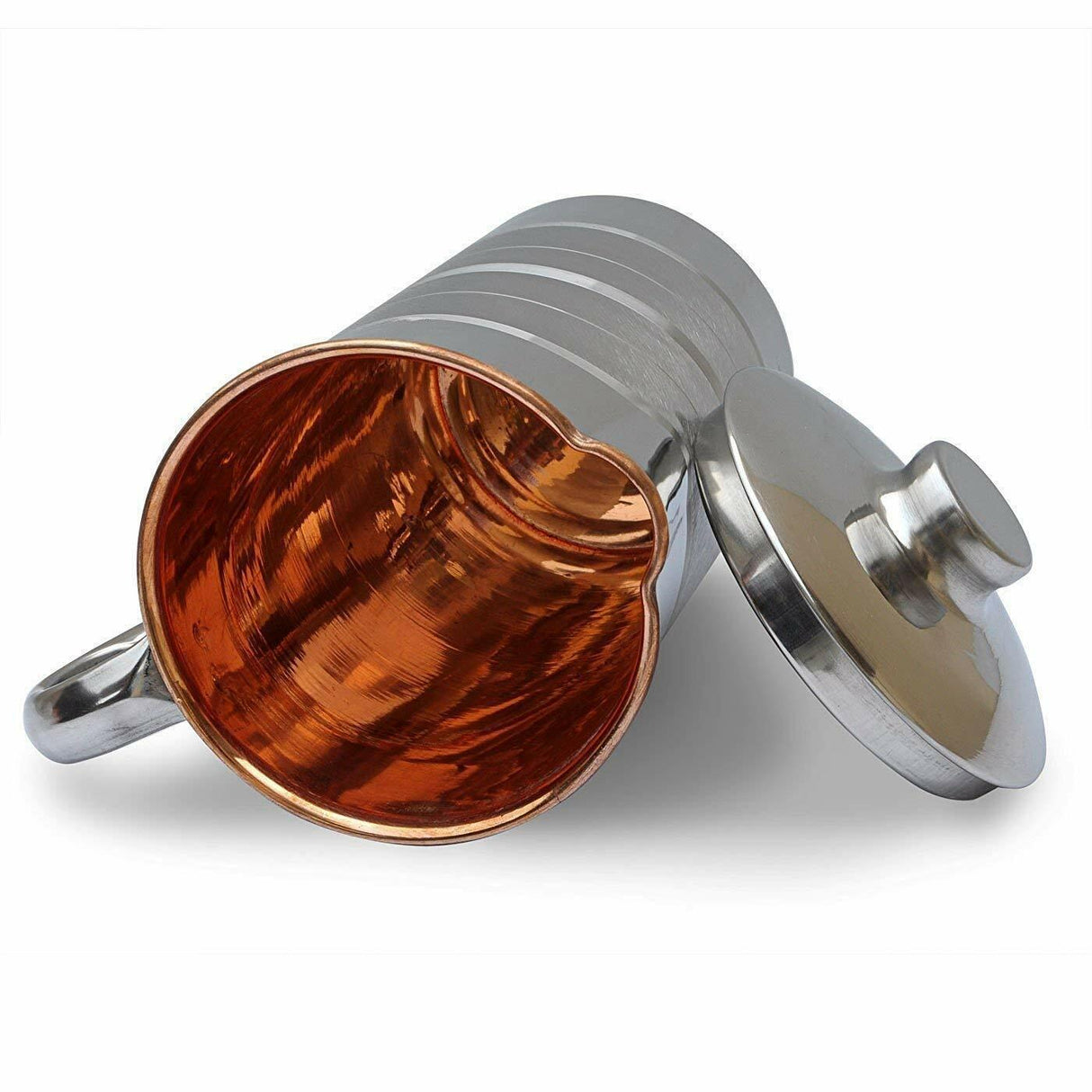Set Jarra + 6 Vasos de Cobre Metalico
