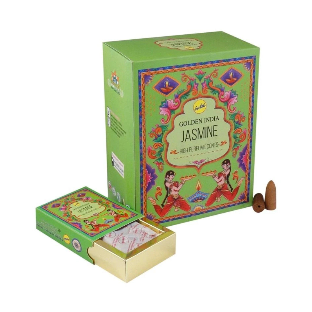 Incienso Cascada Golden Indian Jazmín 10 conos
