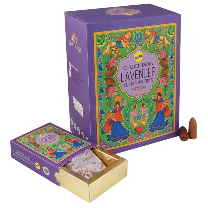 Incienso Cascada Golden Indian Lavanda 120 conos