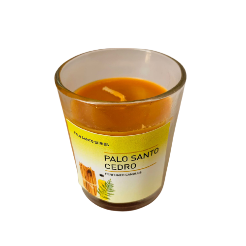 Vela en Vaso Palo Santo Cedro