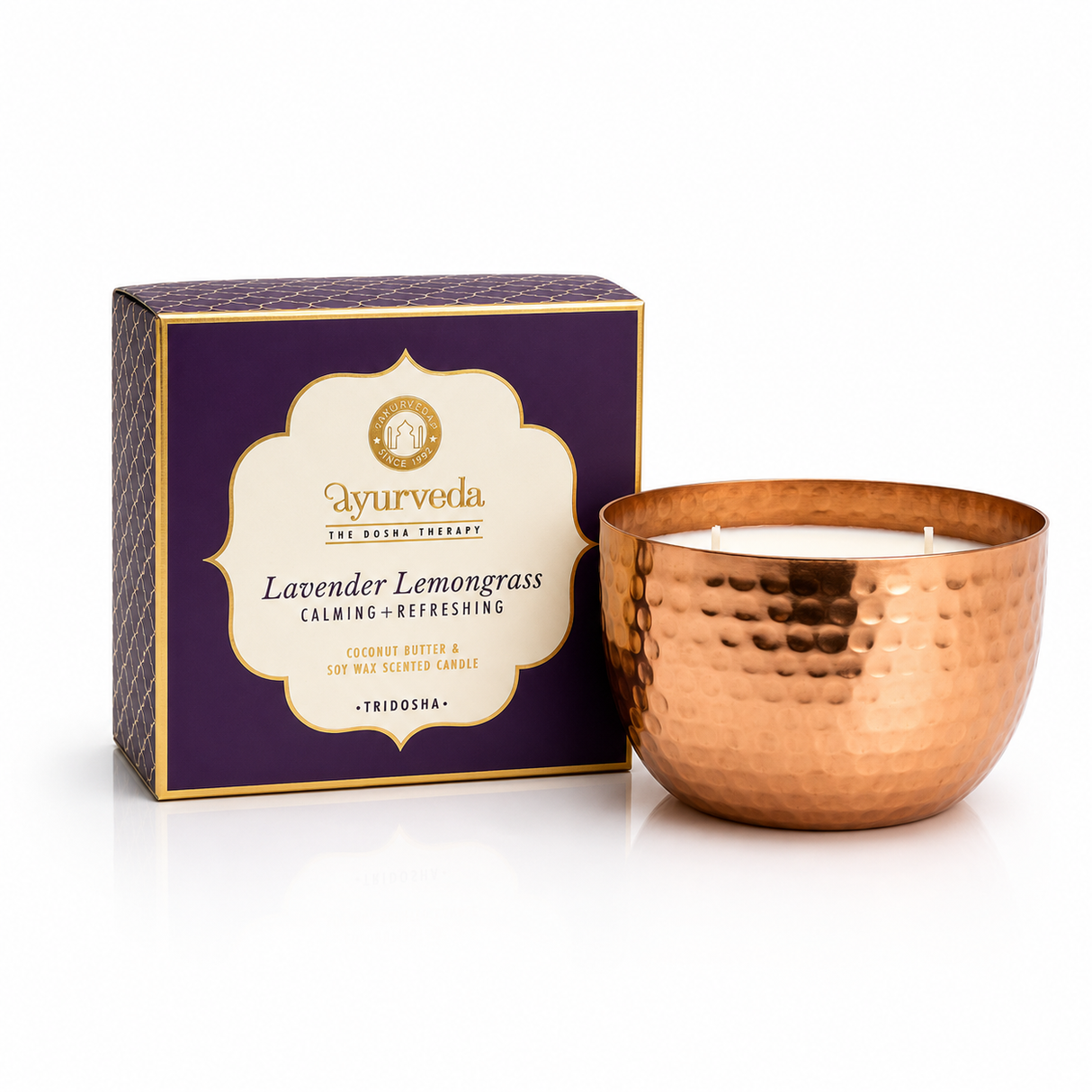 Vela Ayurveda de Dos Mechas Lavanda y Lemongrass