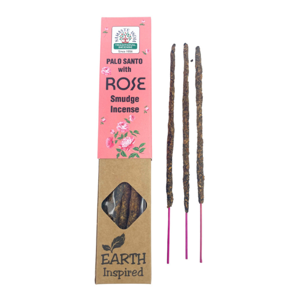 Incienso Natural Palo Santo con Rosas  - Namaste India