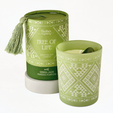 Vela Boho Árbol de la Vida con Piedra Jade 200g