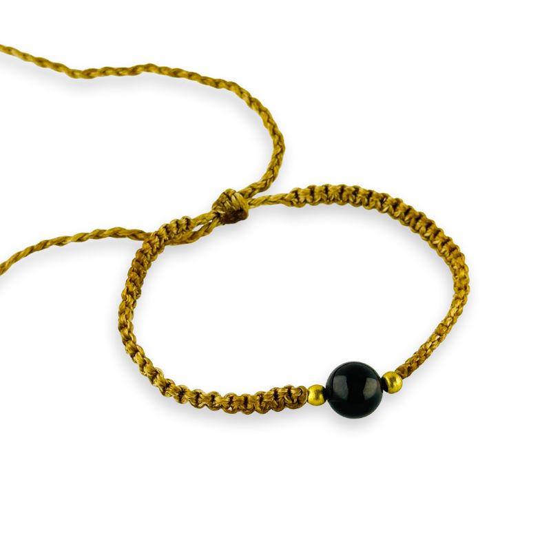 Pulsera de Hilo 6mm Ajustable con Piedra Preciosa