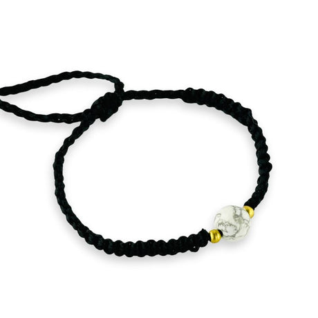 Pulsera de Hilo 6mm Ajustable con Piedra Preciosa