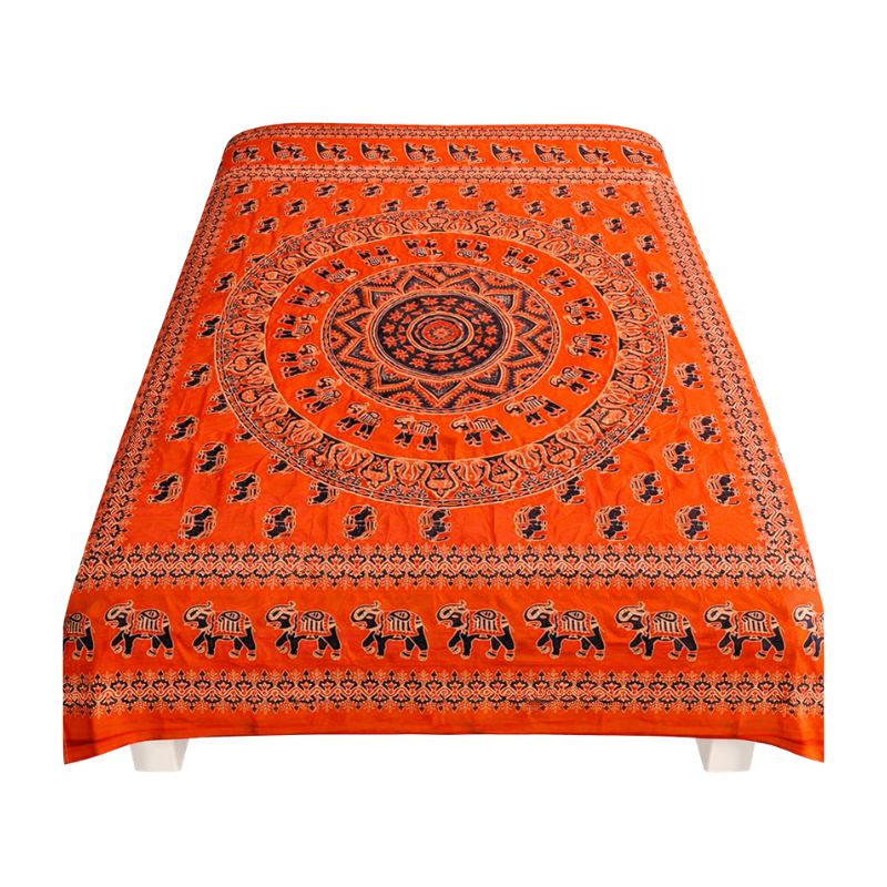 Cubrecama 2 Plazas Naranja Elefante Real