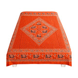 Cubrecama 2 Plazas Naranja Elefantes Sagrados