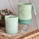 Vela Boho Árbol de la Vida con Piedra Jade 200g