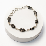 Pulsera Tejido Alpaca Piedra Turmalina