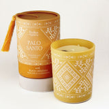 Vela Boho Palo Santo con Piedra Obsidiana 200g