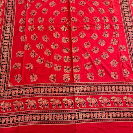 Cubrecama 2 Plazas Rojo Elefantes Tradicional
