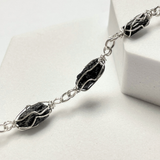 Pulsera Tejido Alpaca Piedra Turmalina