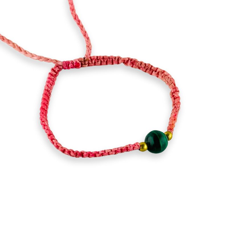 Pulsera de Hilo 6mm Ajustable con Piedra Preciosa