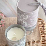 Vela Boho Salvia Blanca con Piedra Cuarzo Cristal 200g