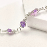 Pulsera Tejido Alpaca Piedra Amatista