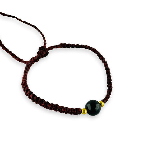 Pulsera de Hilo 6mm Ajustable con Piedra Preciosa