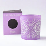 Vela Boho Lavanda Salvia con Piedra Amatista 120g