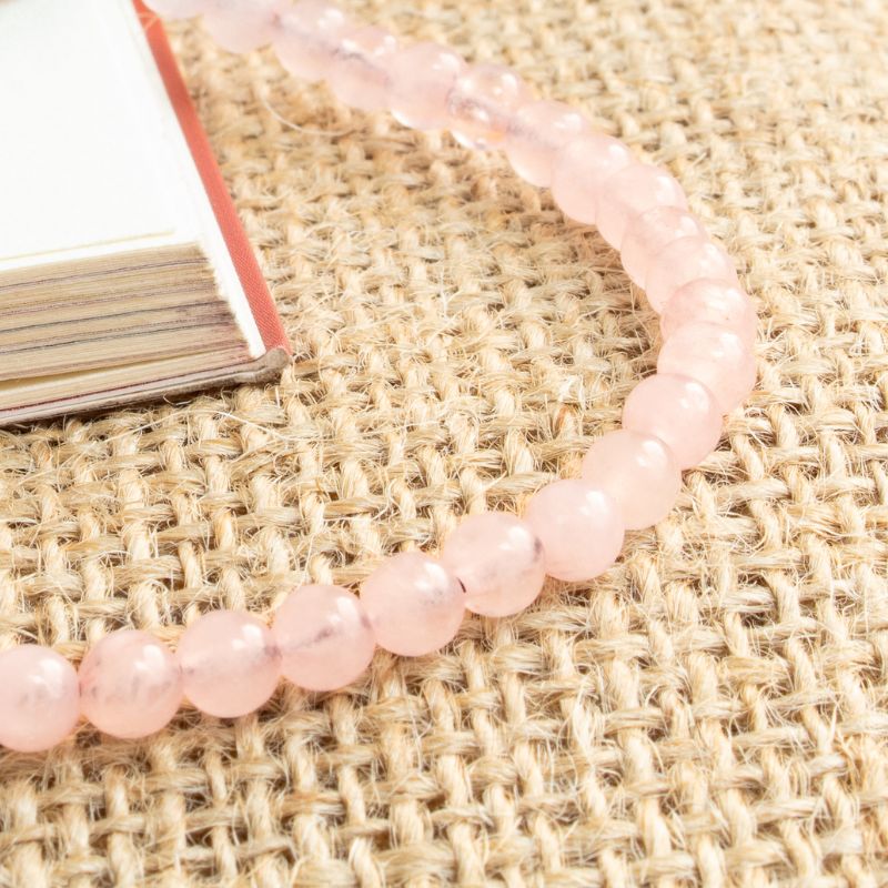 Pulsera Ajustable Cuarzo Rosa 4mm