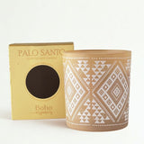 Vela Boho Palo Santo con Piedra Obsidiana 120g