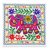 Funda de Cojín Elephant Rosado y Verde