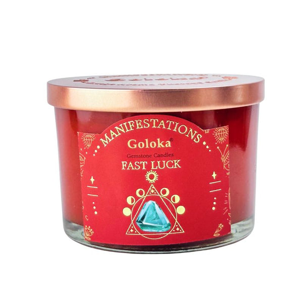Vela Nag Champa con Jade Verde (Suerte Rápida)