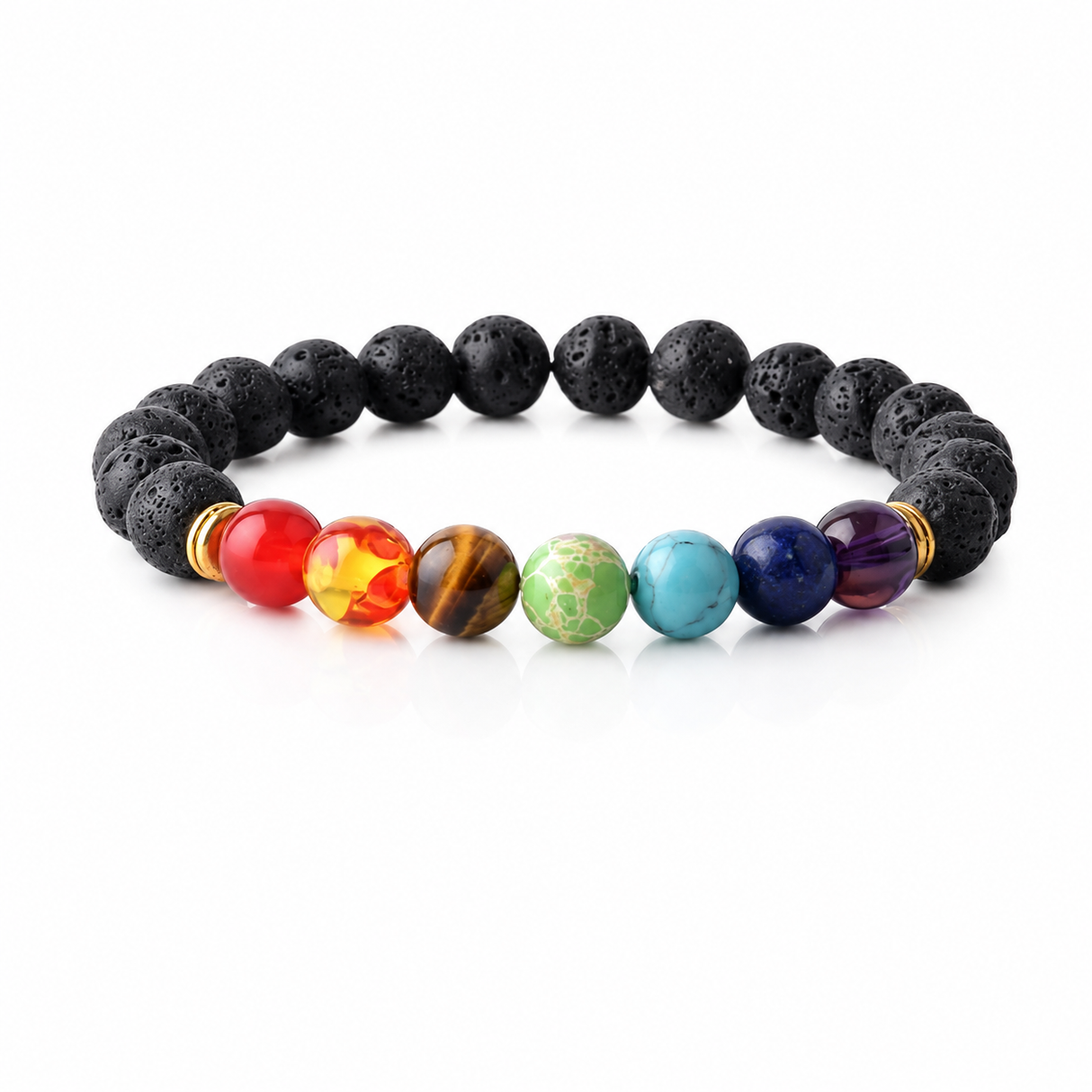 Pulsera 7 Chakras Volcánica 8mm