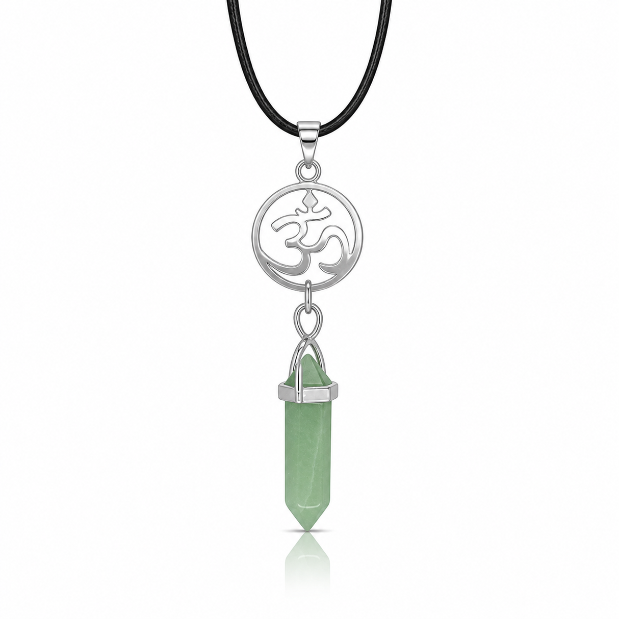 Colgante OM de Punta Aventurina Verde