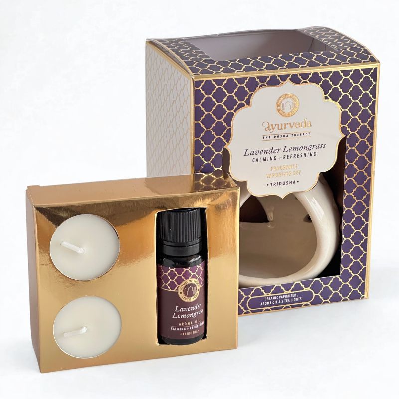 Kit Difusor de Cerámica Ayurveda Lavanda y Lemongrass