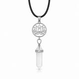 Colgante Lotus de Punta Cuarzo de Cristal