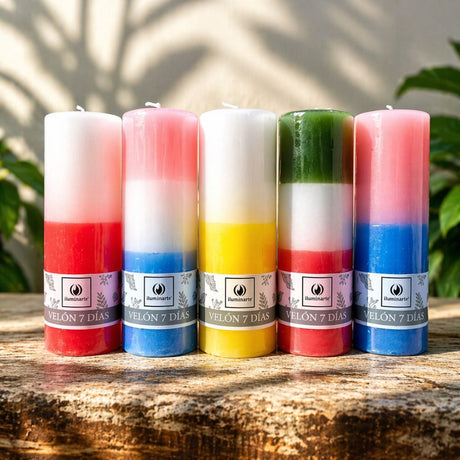 Velón Liso 7 Días Amarillo Blanco Rojo - Rosa Mística