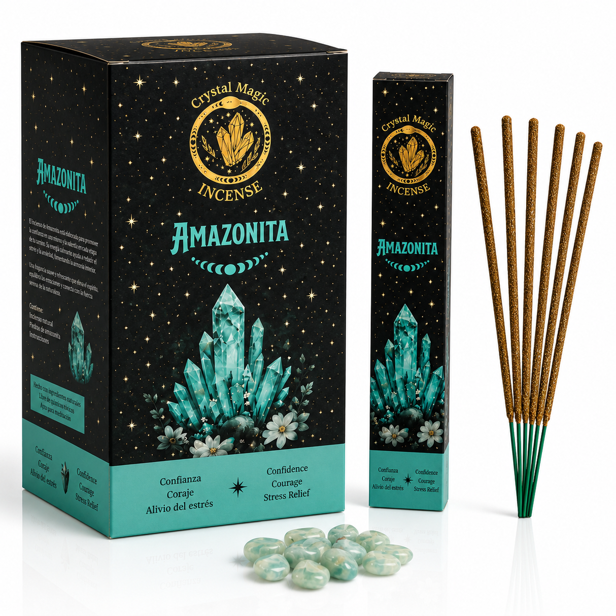 Incienso Brisa Marina con Piedras de Amazonita
