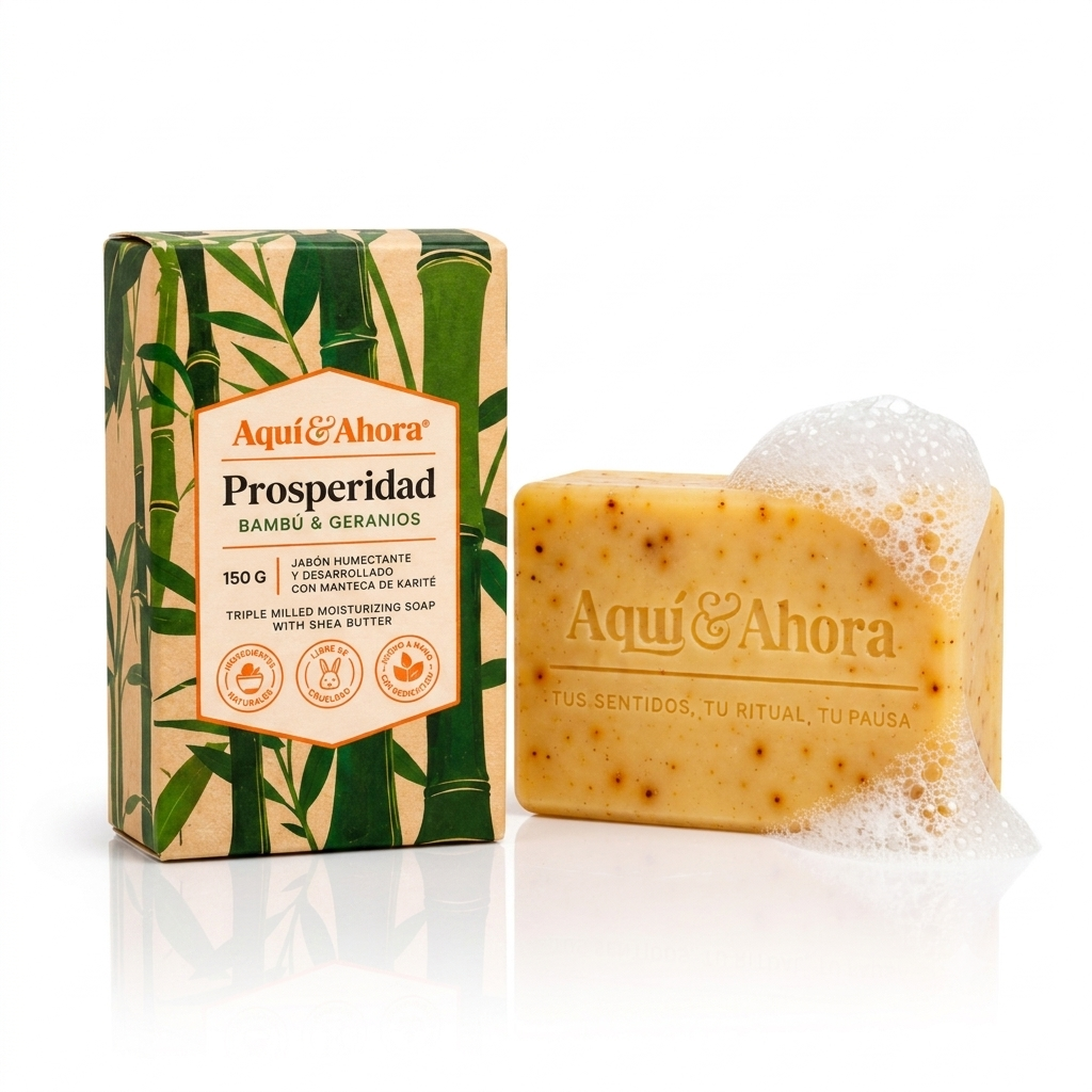Jabón Aromático Prosperidad Bambú Geranios 150 Gr