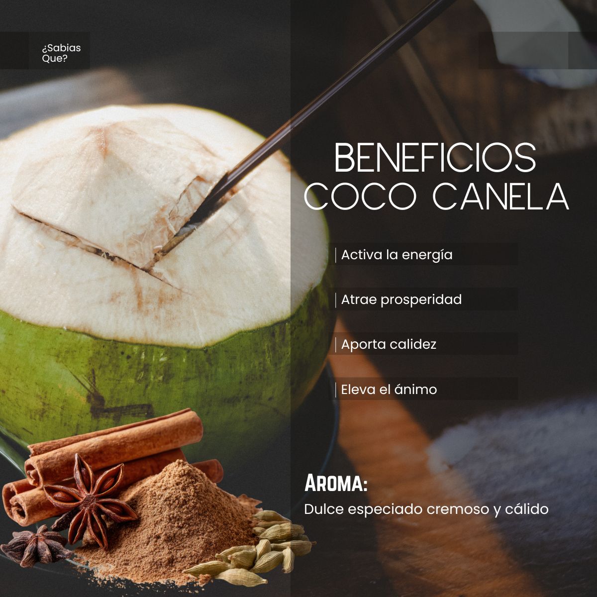Aceite Aromático de Coco Canela