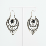 Aros Plateados Perla Onix