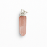 Colgante de Punta Cuarzo Rosa 4 cm