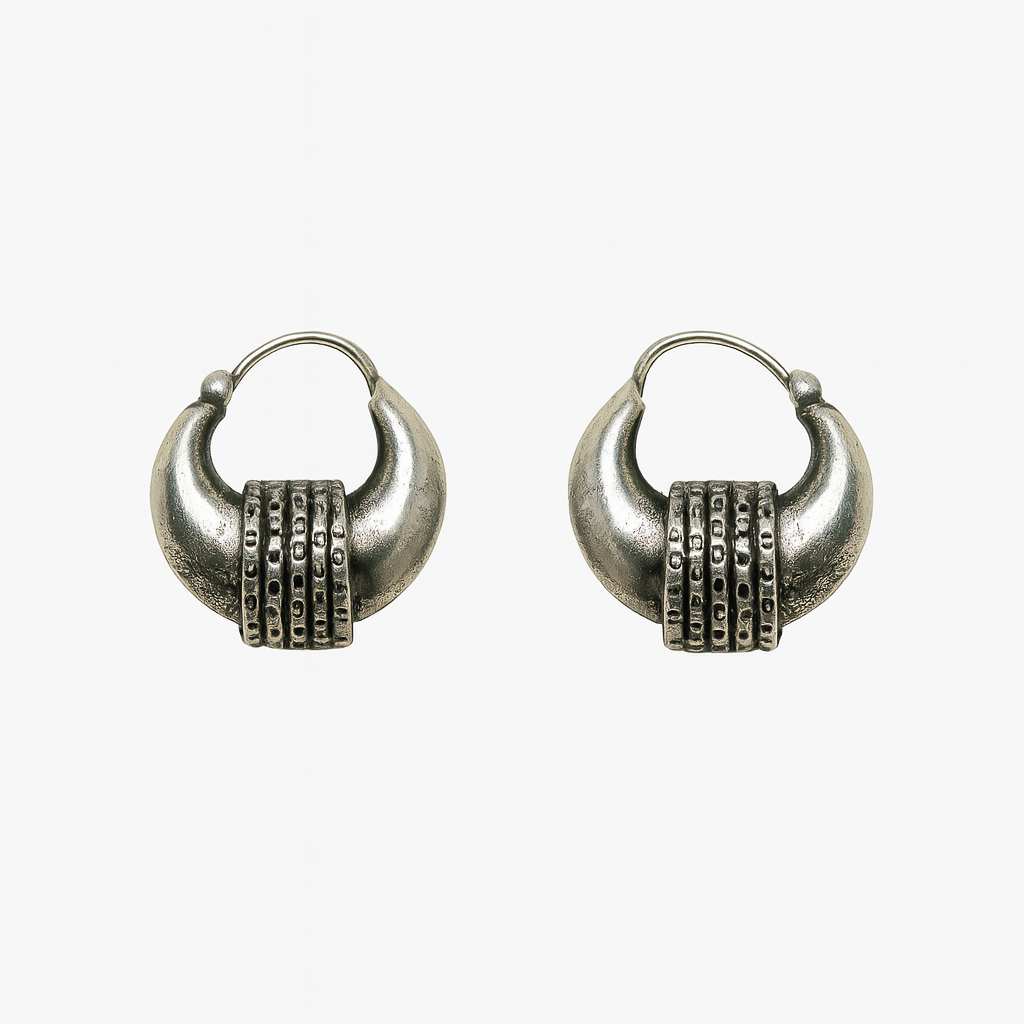 Aros Tribal Moon Plateado