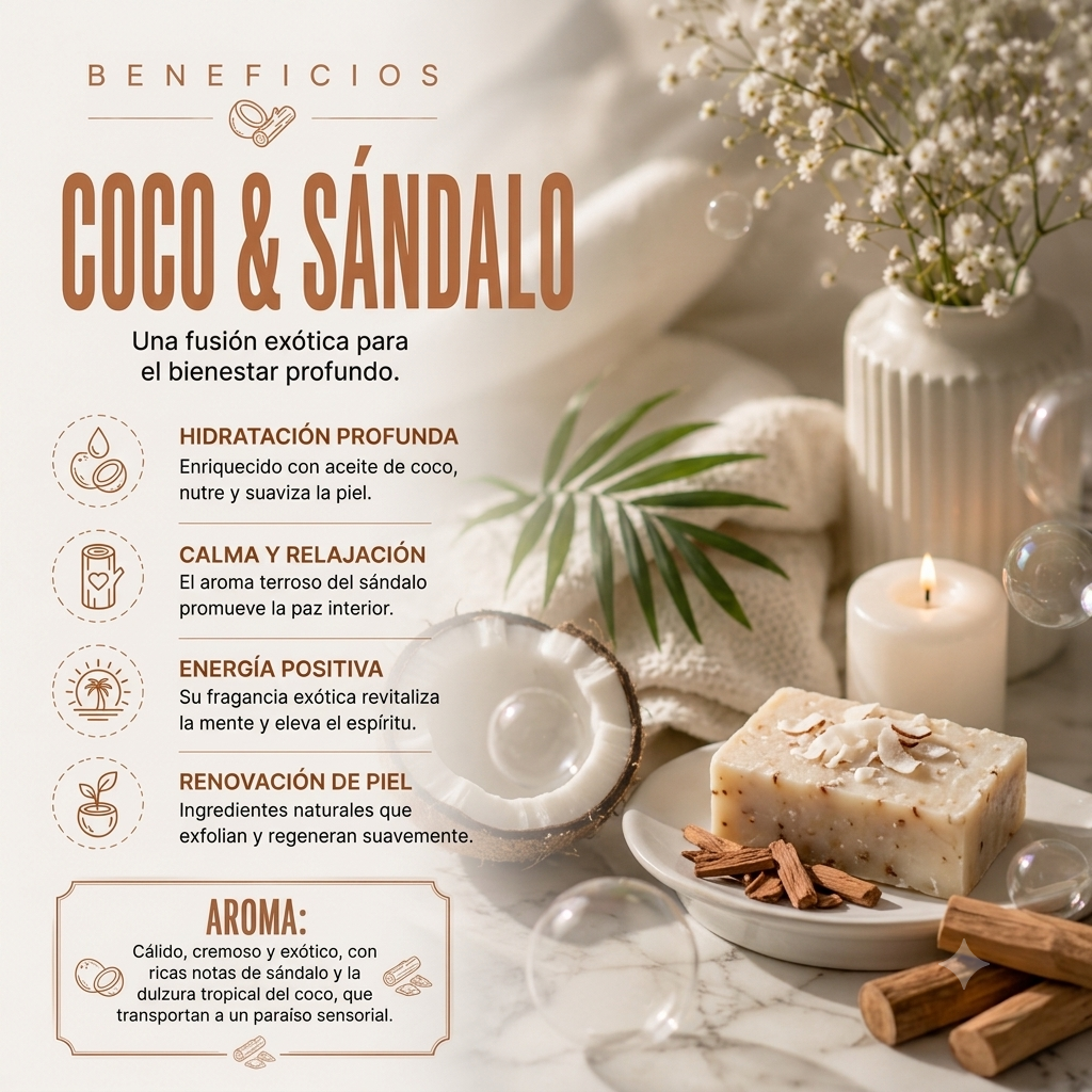 Jabón Aromático Armonía Coco Sándalo 150 Gr