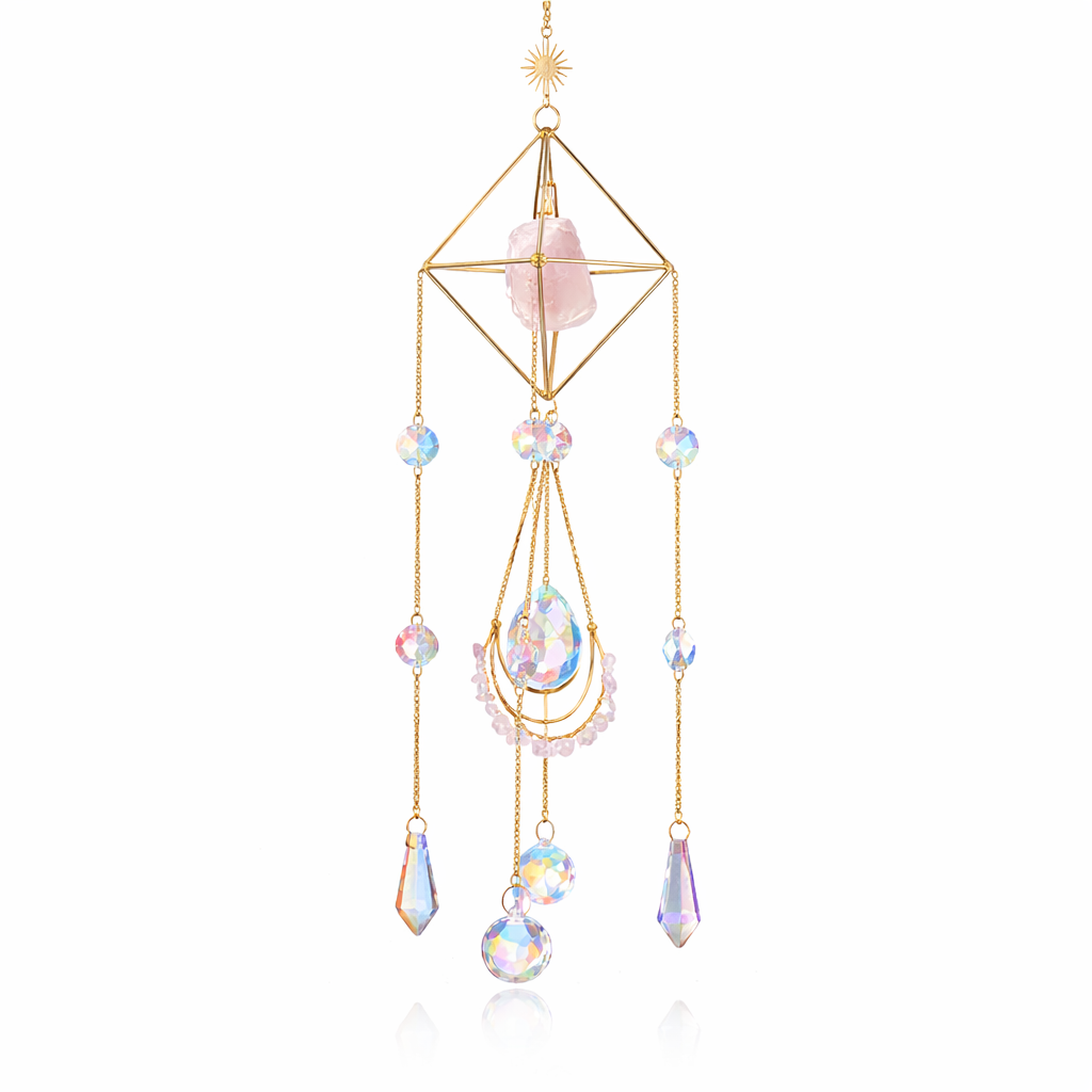 Atrapasol Cristal Cuarzo Rosa