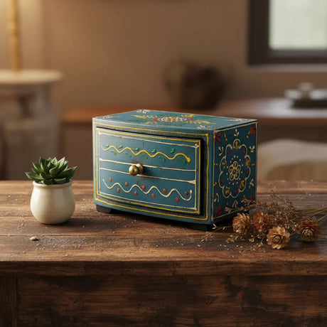 Cajonera India Celeste